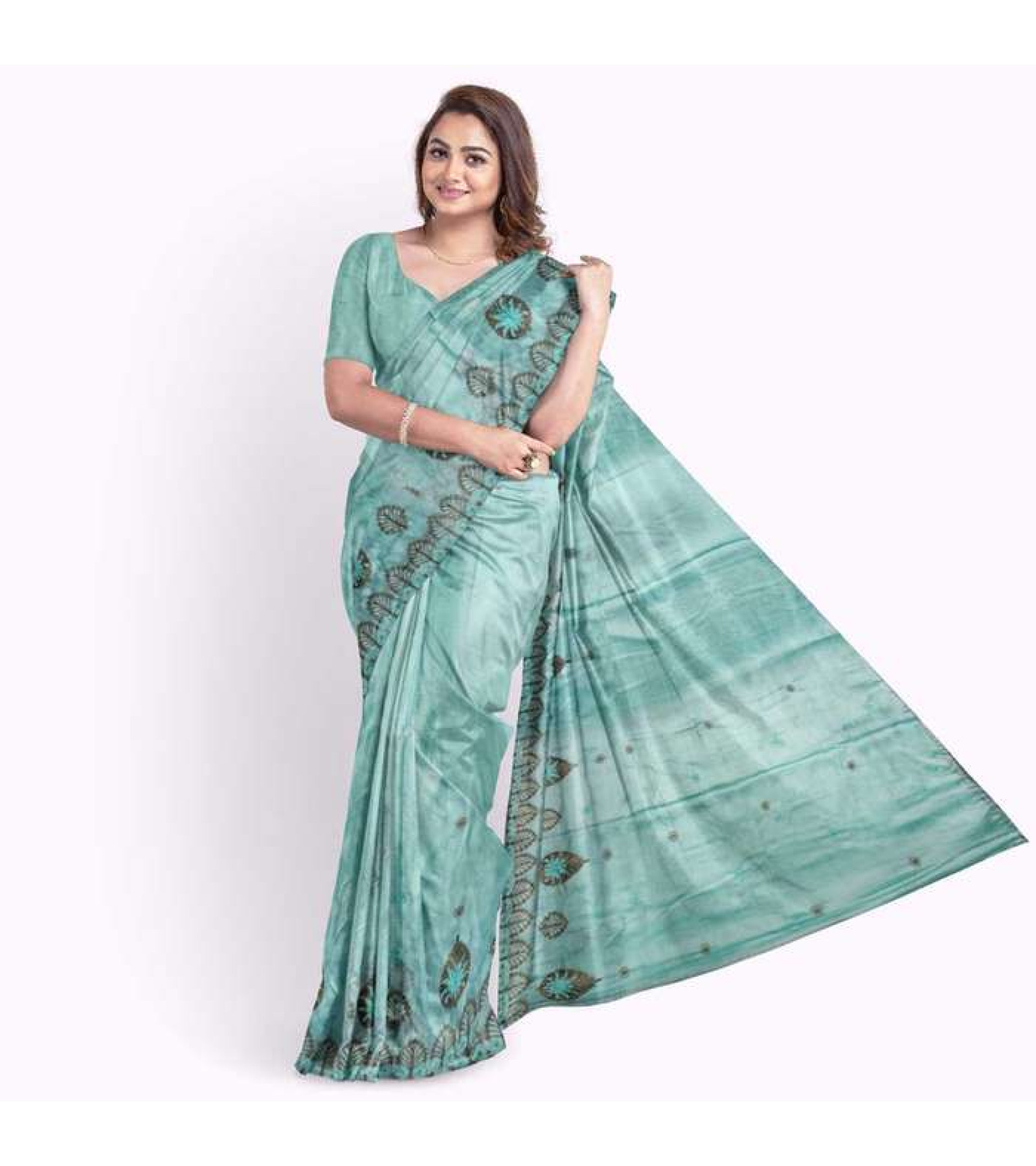 Exclusive  Jacquard Embroidery Saree